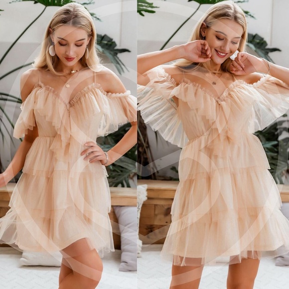 Dresses & Skirts - IRIS Mesh Cut out shoulder Dress